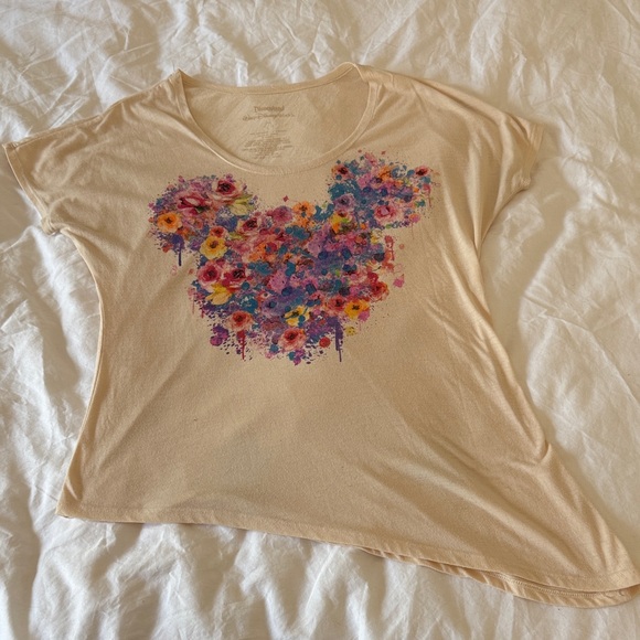 Disney Tops - Disneyland Mickey Floral Graphic T-Shirt Oversized Small